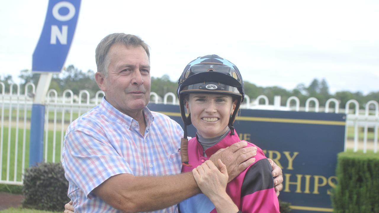 Rachel Murray and Warren Gavenlock with Plonka at the Country Championships qualifying heat at Grafton..