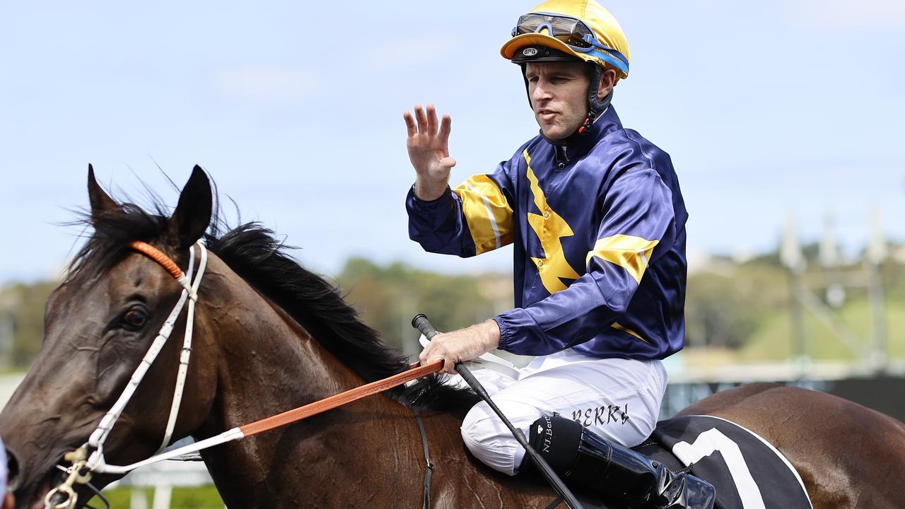 Tommy Berry returns to scale after winning on Mount Popa at Randwick. Picture: Getty Images