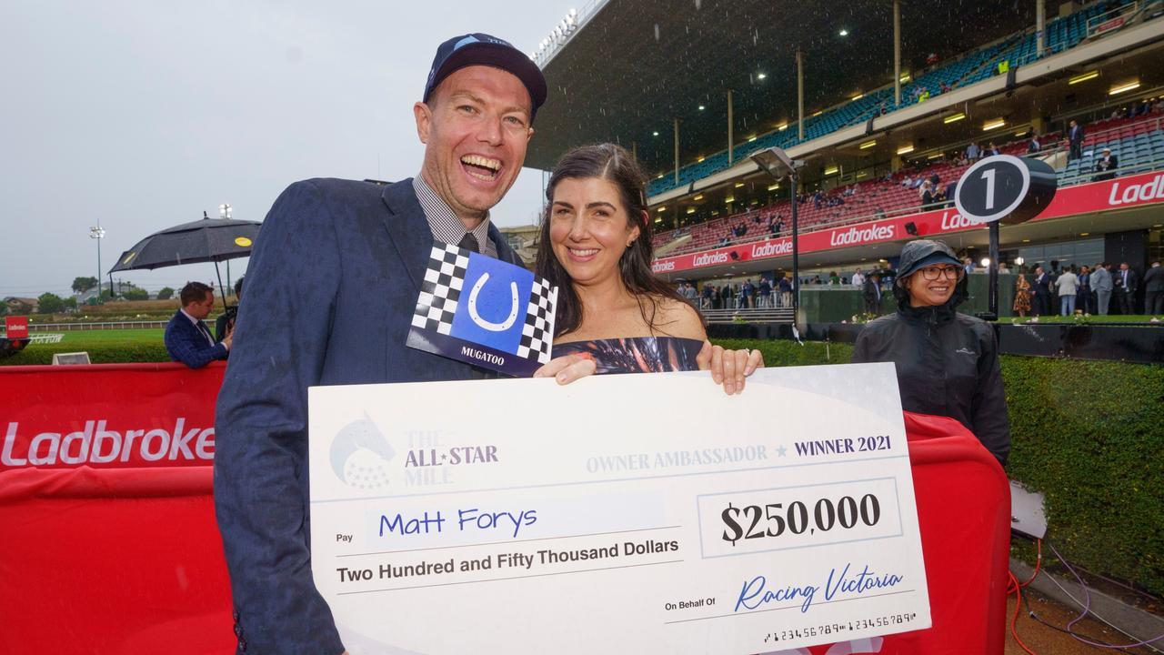 Mugatoo owner ambassador Matt Forys and wife Amanda with their $250