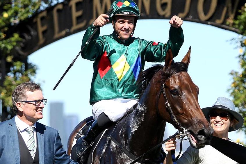 Alligator Blood and his trainer David Vandyke.