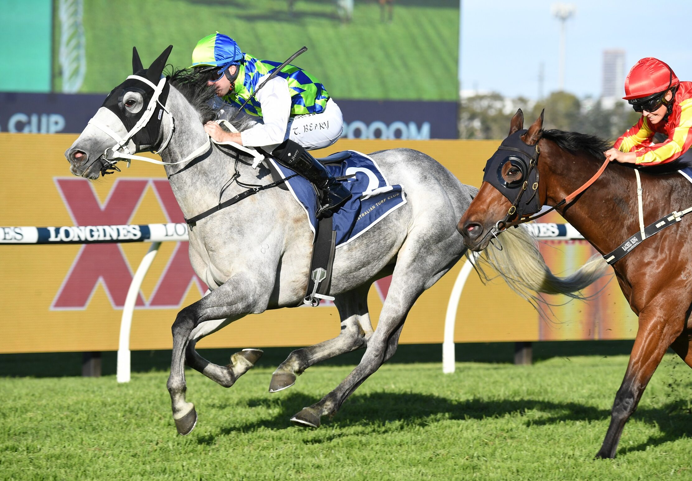 Polly Grey takes out the Lord Mayors Cup at Rosehill on Saturday. Photo: Steve Hart.