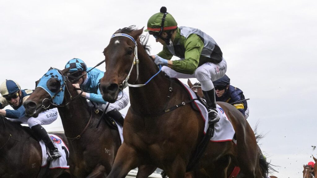 Incentivise holds off a late challenge by Mo'unga to win the Makybe Diva Stakes. Picture: Getty Images