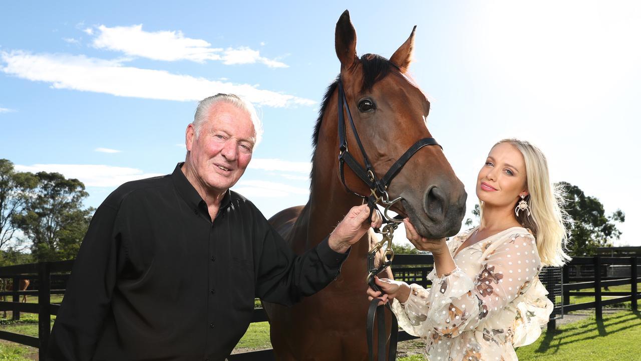 Claire Lever with her grandfather Paul Ambrosoli and Grace Bay. Photo: Richard Dobson.