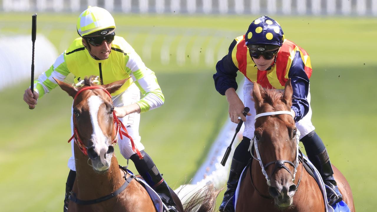 Eduardo gets the better of Nature Strip in the Challenge Stakes in March. Pic: Getty Images.