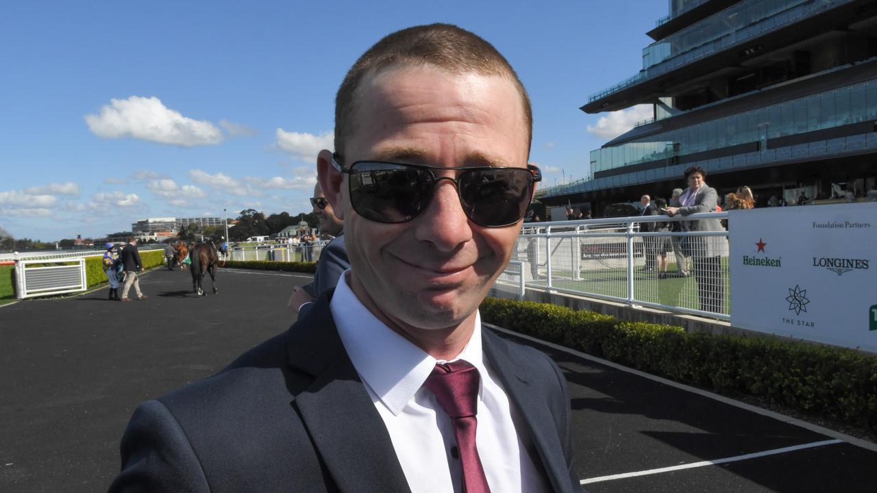 Trainer Kody Nestor is seen in the mounting yard after Toulon Brook race 1