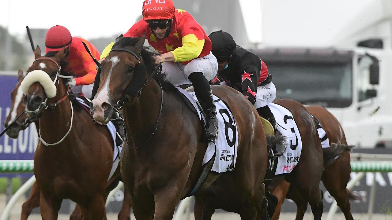 James McDonald rides Aim to victory in the Magic Millions Guineas. Picture: Trackside Photography