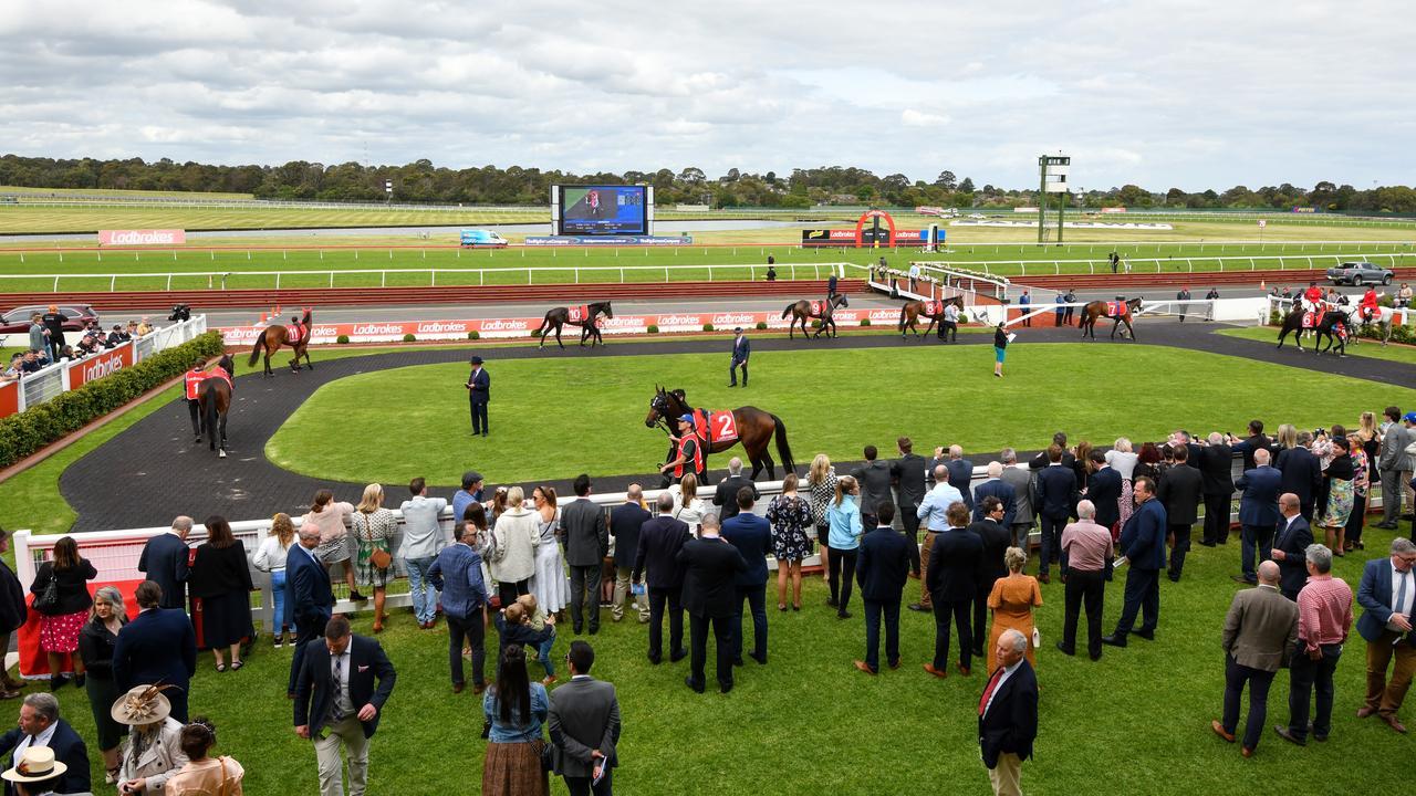 Owners were allowed at Sandown for the Zipping Classic meeting in a limited capacity. Picture: AAP