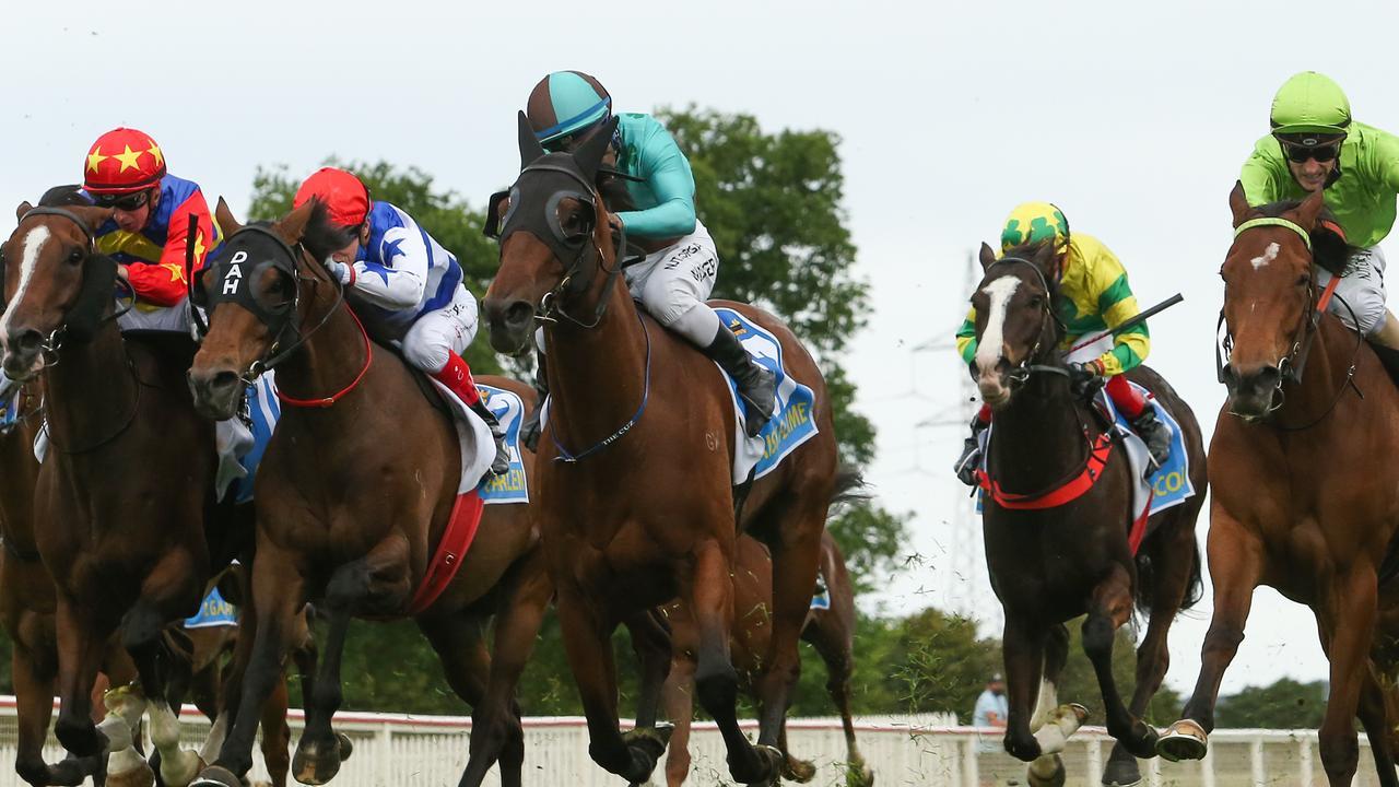 Outsider Irish Flame (centre) takes out the Ballarat Cup on a day where punters on the receiving end with no favourites saluting.