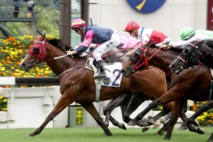 Zac Purton takes out the Sha Tin Vase on Thanks Forever.