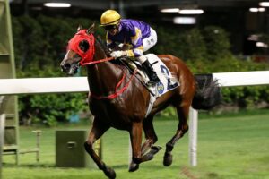 Zac Purton steered Golden Dash to victory at Happy Valley in Hong Kong.