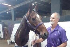 French Command and his trainer Hilary Dew.