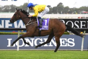 Muntaseera cruises to an easy win in the 2YO race at Rosehill on Saturday.