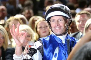 Hugh Bowman after winning the Manikato Stakes aboard Brave Smash.