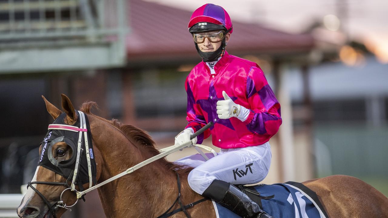 Kyle Wilson-Taylor after winning at Clifford Park last month. Photo: Nev Madsen