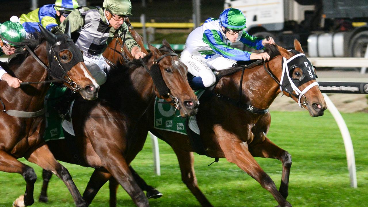 Fan Club (NZ) ridden by Josh Richards wins the Barton Fixing Maiden Plate at Cranbourne Racecourse on April 30, 2021 in Cranbourne, Australia. (Ross Holburt/Racing Photos via Getty Images)