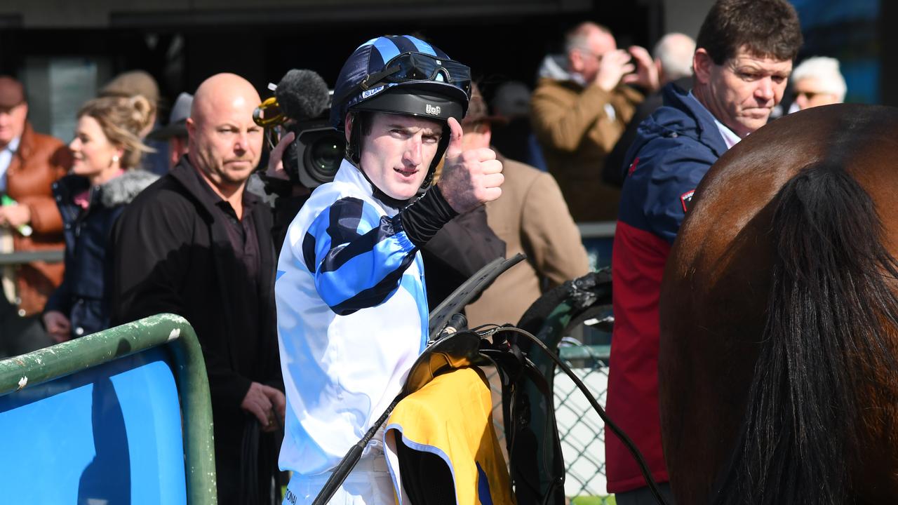 Jumps jockey Darryl Horner Jr was suspended for a month for testing positive to a banned substance. Picture: Getty Images