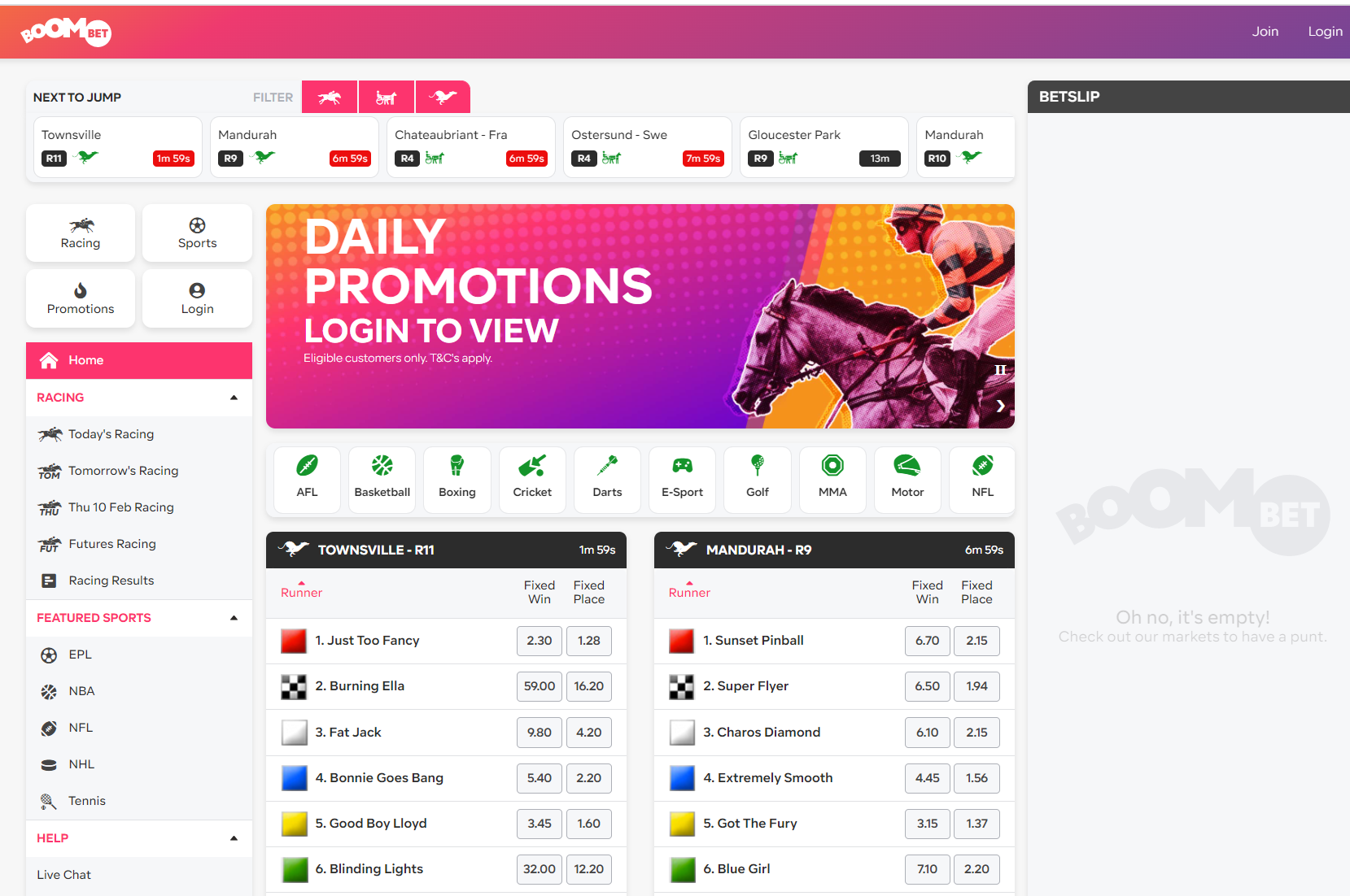 BoomBet Review ($$ Promos, Betting & Offers) - Racenet