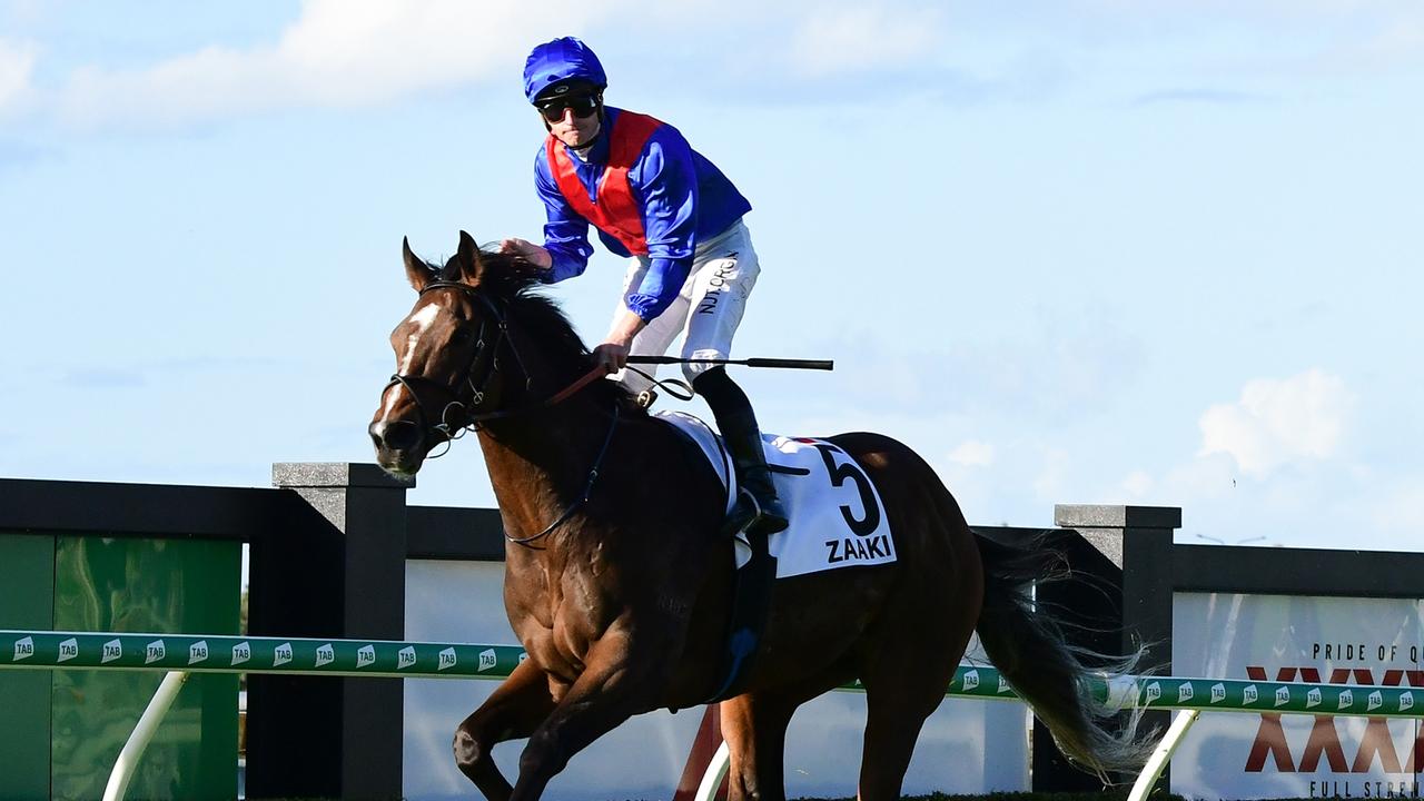 James McDonald knew Zaaki was going to win the Doomben Cup a long way from home. Picture: Trackside Photography