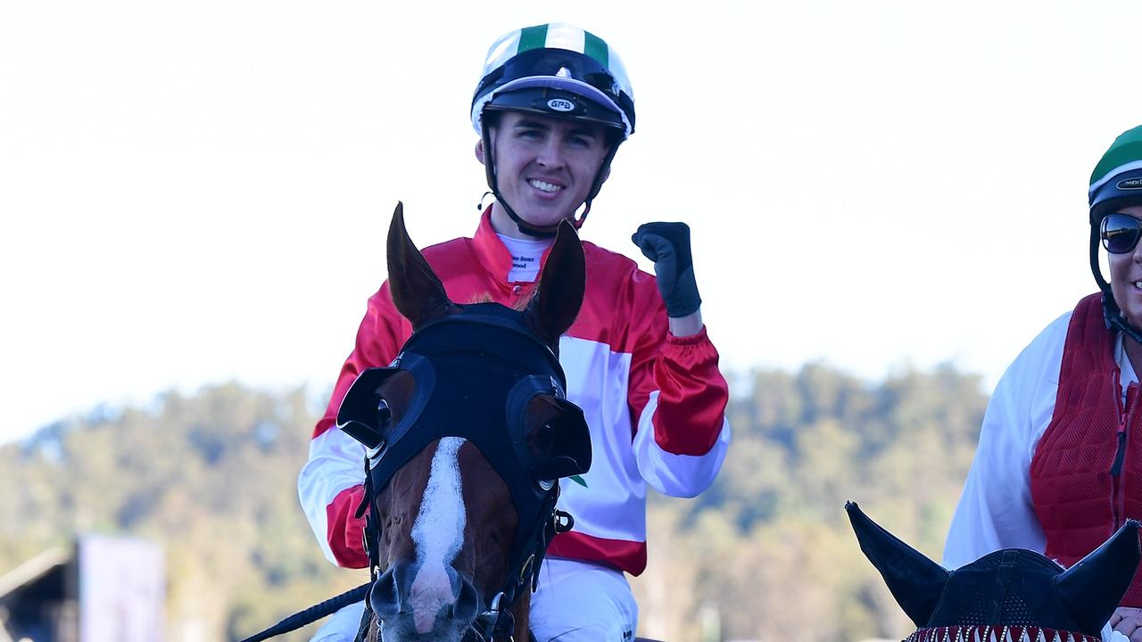 Ben Thompson, after riding Snitch to victory at Ipswich, has banned for four months. Picture: Trackside Photography