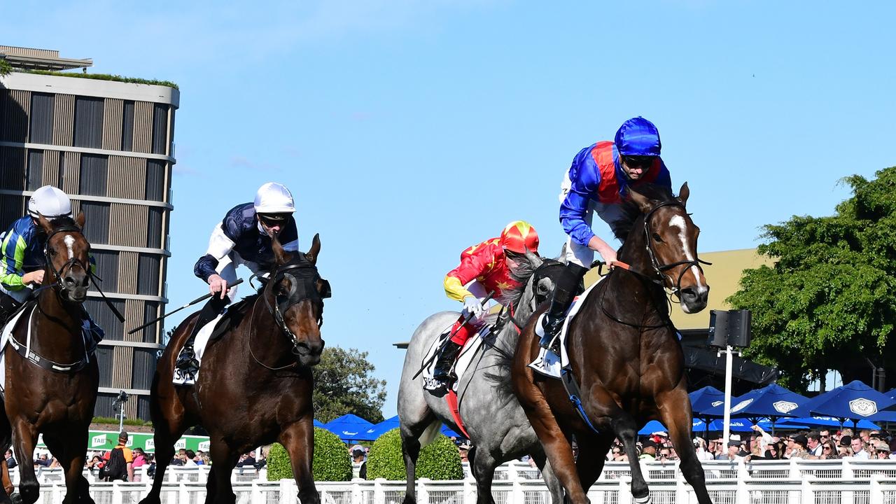 Zaaki wins The Q22 at Eagle Farm. Picture: Grant Peters–Trackside Photography