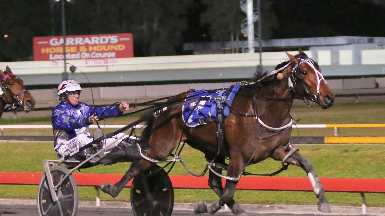 It was a masterful drive from Blaire Orange to land Amazing Dream a clear winner of the 2021 Blacks A Fake at Albion Park. Picture: Dan Costello