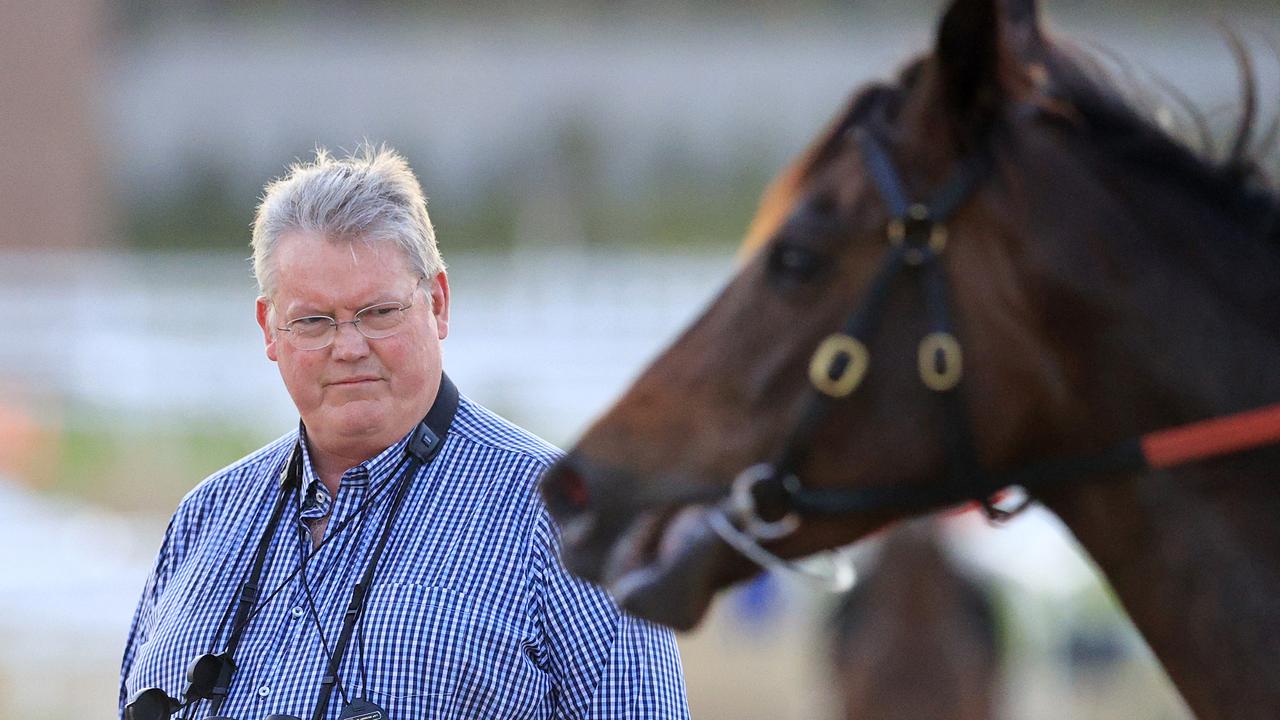 Trainer Anthony Cummings has a busy morning at the trials. Photo: Mark Evans/Getty Images