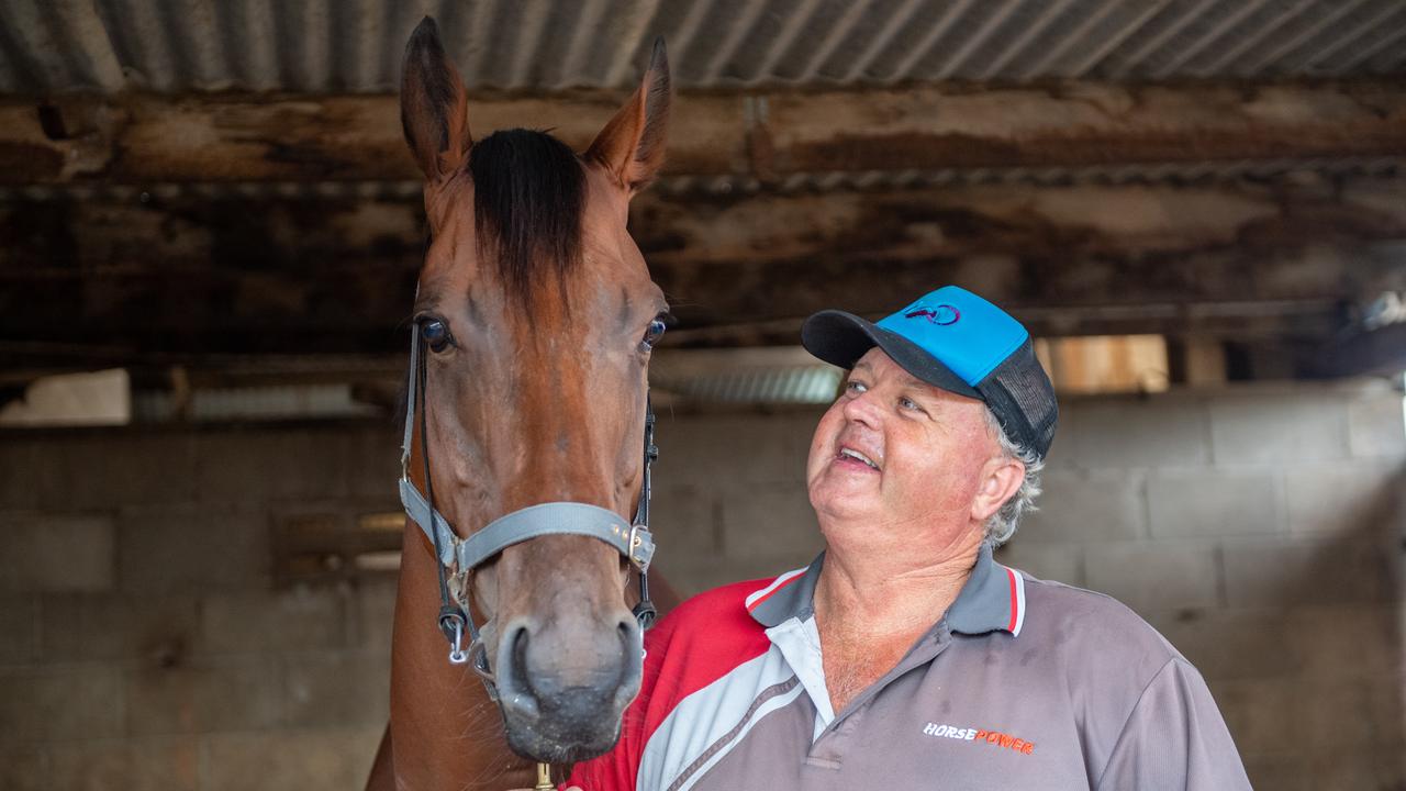 Trainer Brett Bellamy and his Coffs Harbour Cup hopeful Northern Knight.