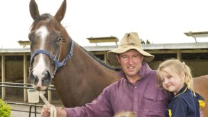 Trainer Tom Dougall is looking forward to a rare trip to Brisbane with his horse Go Wandji. Picture: News Corp Australia