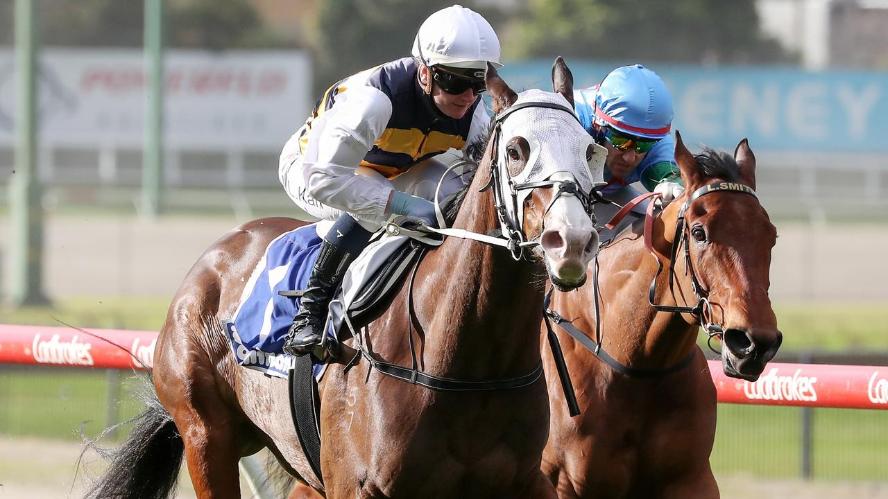 I'm Thunderstruck is an emergency and has drawn poorly in the Group 1 Sir Rupert Clarke Stakes at Caulfield. Picture: Racing Photos via Getty Images