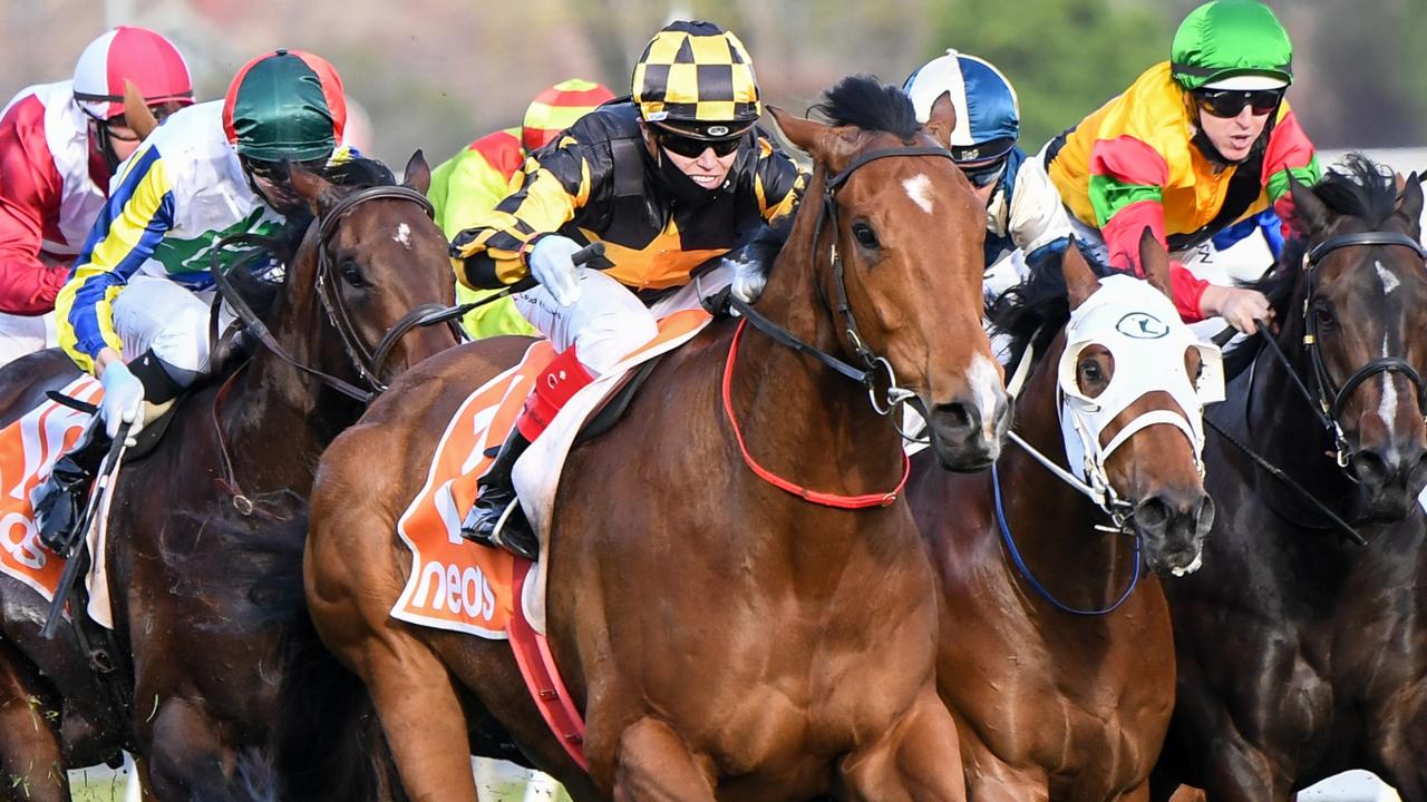 Craig Williams steering Behemoth to victory in last year’s Group 1 Sir Rupert Clarke Stakes. Picture: Racing Photos via Getty Images