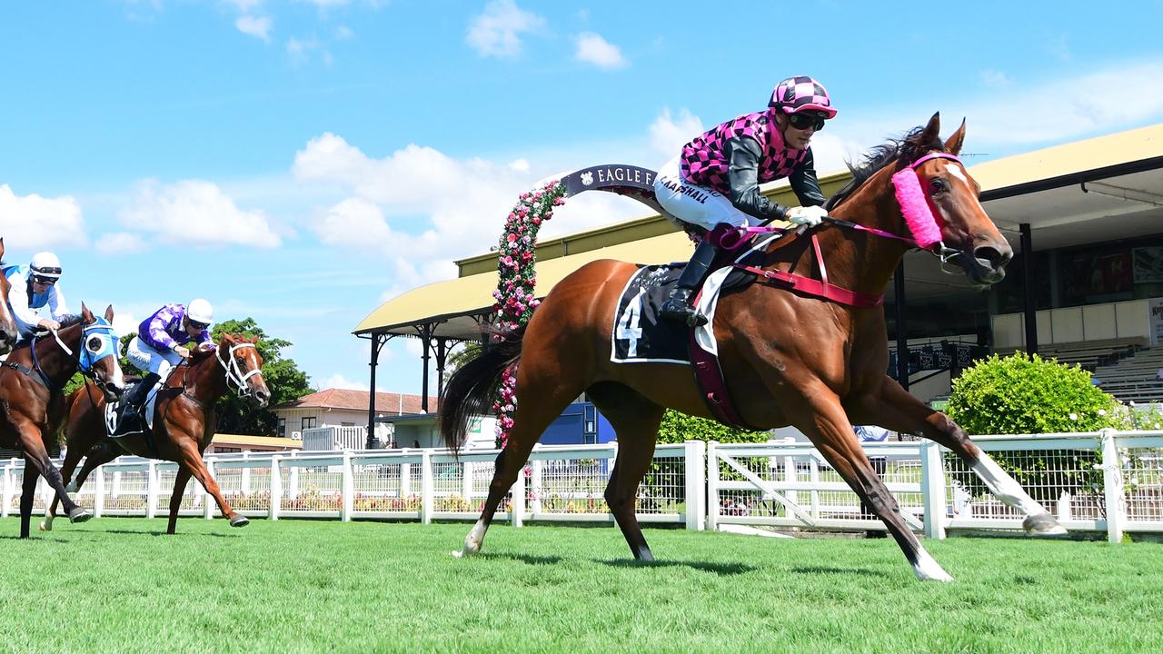 Startantes strides out to victory at Eagle Farm. Picture: Grant Peters—Trackside Photography.