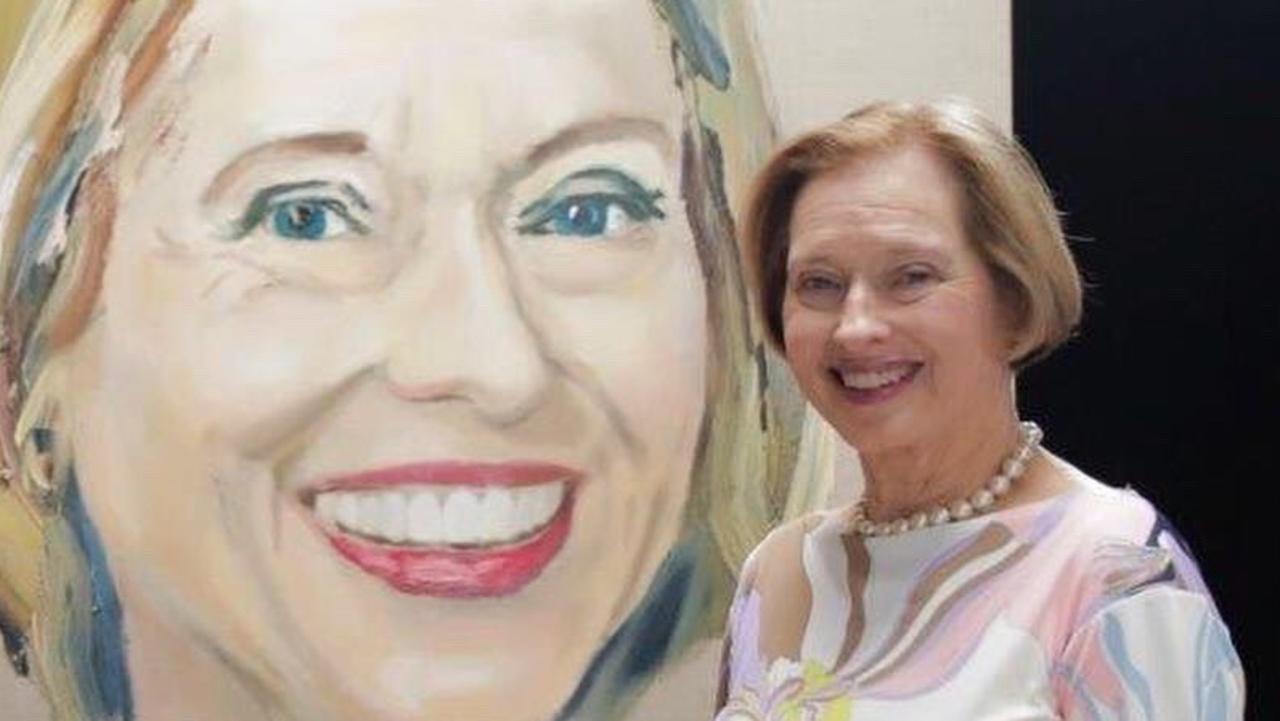 Gai Waterhouse AO in front of her portrait by Anh Do. Picture: Supplied ABC