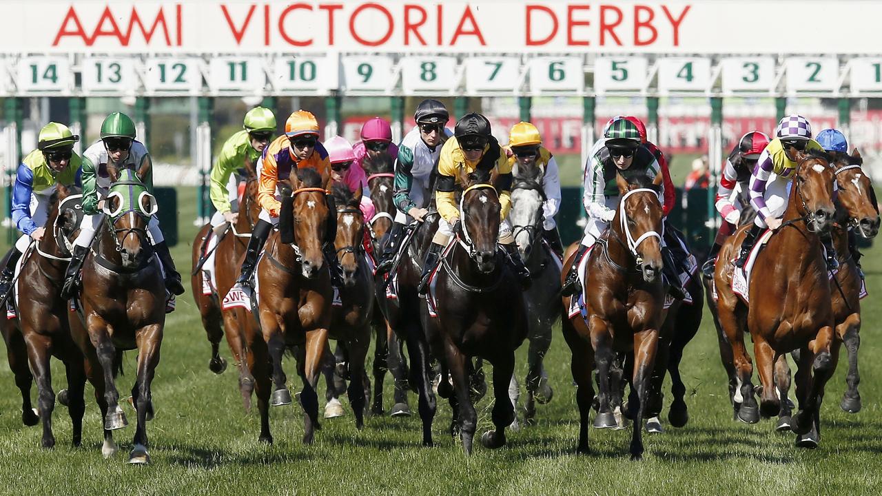 The Victoria Derby is one of the headline acts on Saturday. Photo: Darrian Traynor/Getty Images.