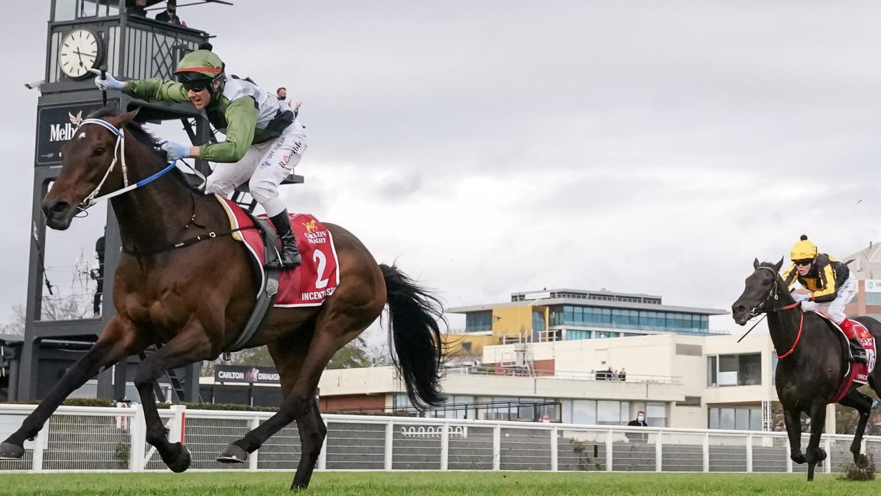 Incentivise blitzes them in the Caulfield Cup. (Scott Barbour/Racing Photos via Getty Images)