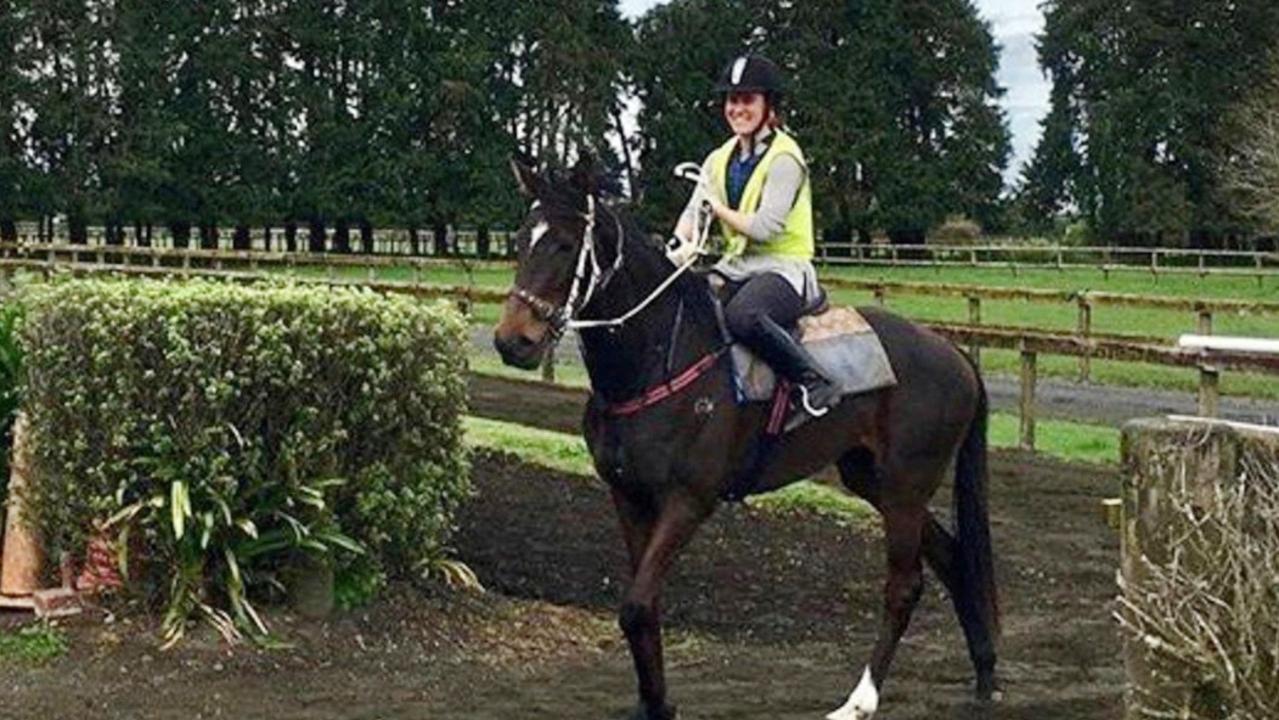 Verry Elleegant way back when with her first trackwork rider Ceilidh Johnston. Picture: Supplied