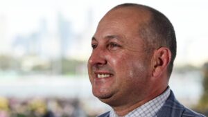 Grant Williams (pictured) and his wife Alana have announced plans to set up a satellite stable in Victoria next year. Picture : Racing Photos via Getty Images.