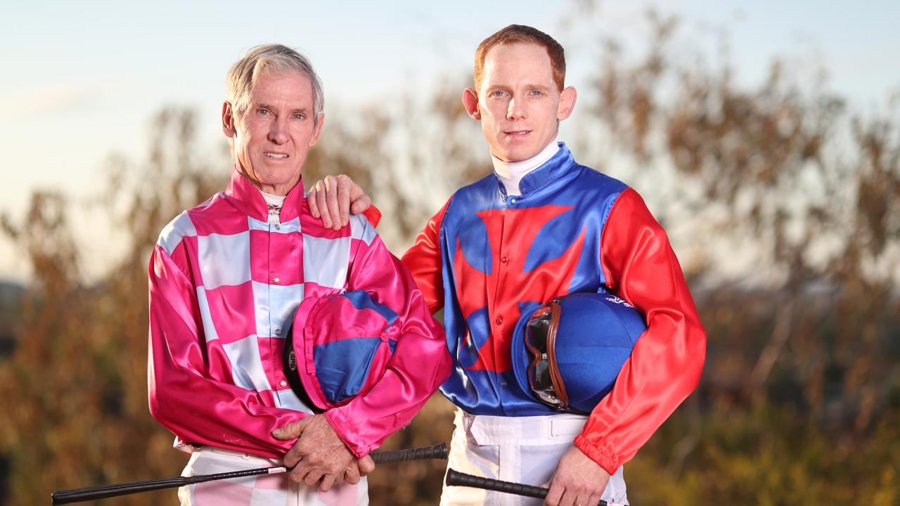 Father and son jockey's Keith and Dan Ballard. Picture: Peter Wallis