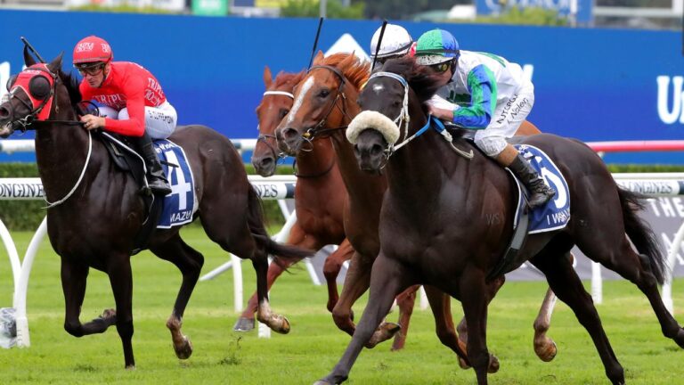 SYDNEY, AUSTRALIA - APRIL 01: Luke Nolen riding I Wish I Win wins Race 7 Furphy T J Smith Stakes in "The Star Championships Day 1" during Sydney Racing at Royal Randwick Racecourse on April 01, 2023 in Sydney, Australia. (Photo by Jeremy Ng/Getty Images) (Photo by Jeremy Ng/Getty Images)