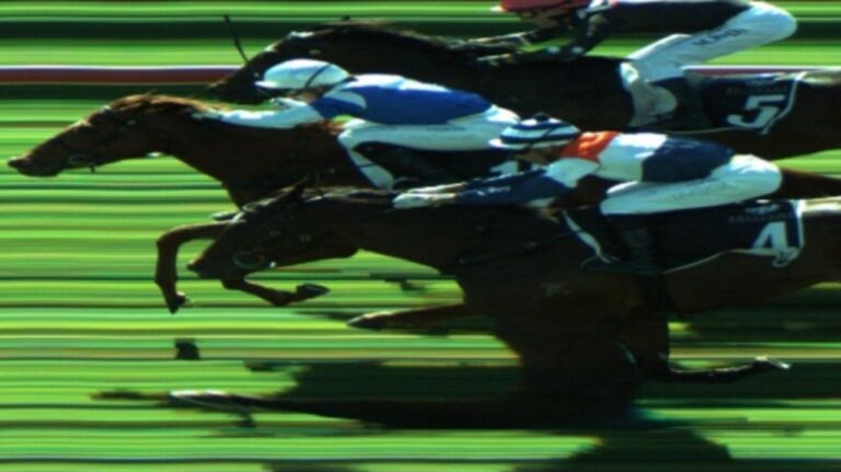 The photo finish of race two at Doomben on Wednesday