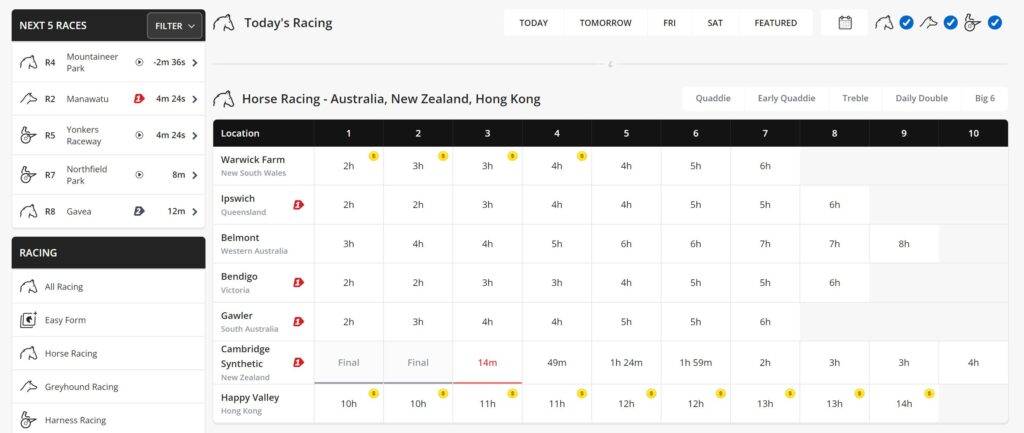 Ladbrokes Racing page